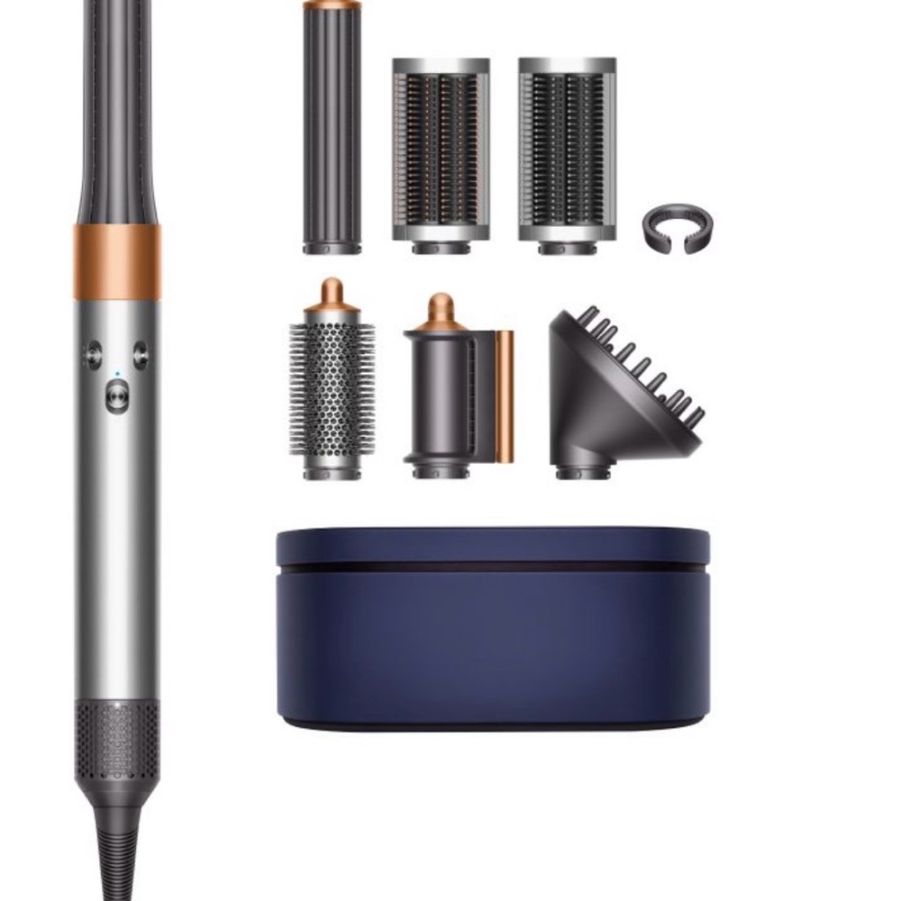 Dyson Multi-Attachment Hair Styling Set in Silver and Copper with Navy Case